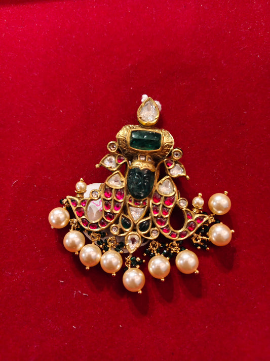 Mayura Meenakari Heirloom Pendant