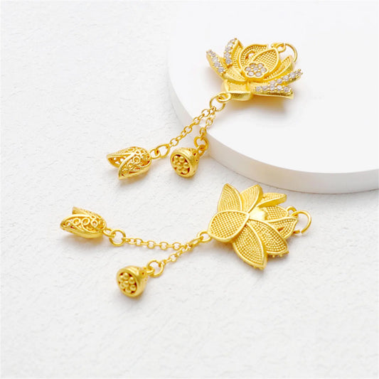 Lotus Tassel Charm Pendant