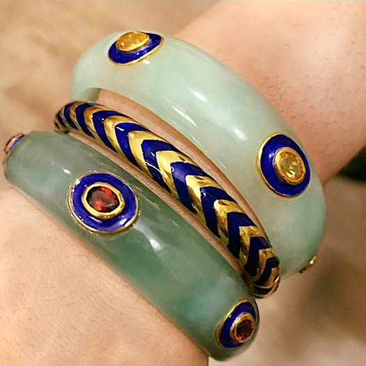 Enamel Jade Bangle