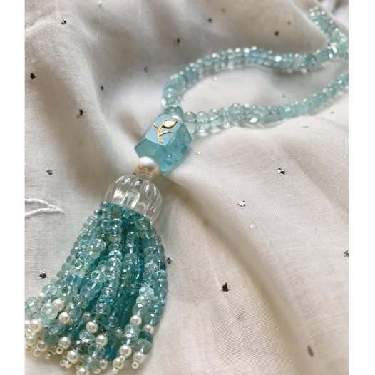 Aqua Noori Tassel Necklace