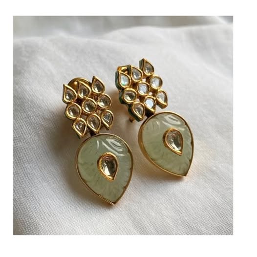 Aarza – Polki Jade Earrings