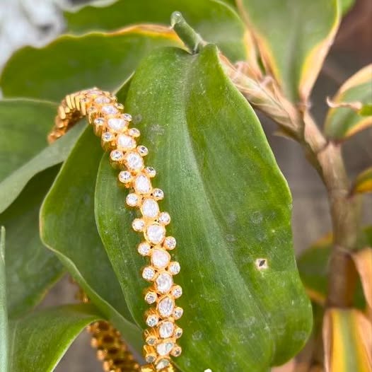Auric Dewdrop Bangle — A Regal Whisper of Sparkle