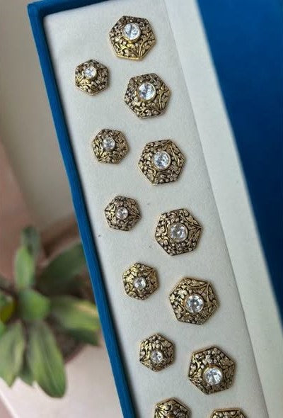 Regal Bloom Groom Buttons