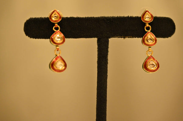 Red Enamel earrings