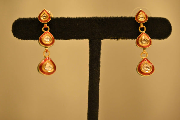 Red Enamel earrings