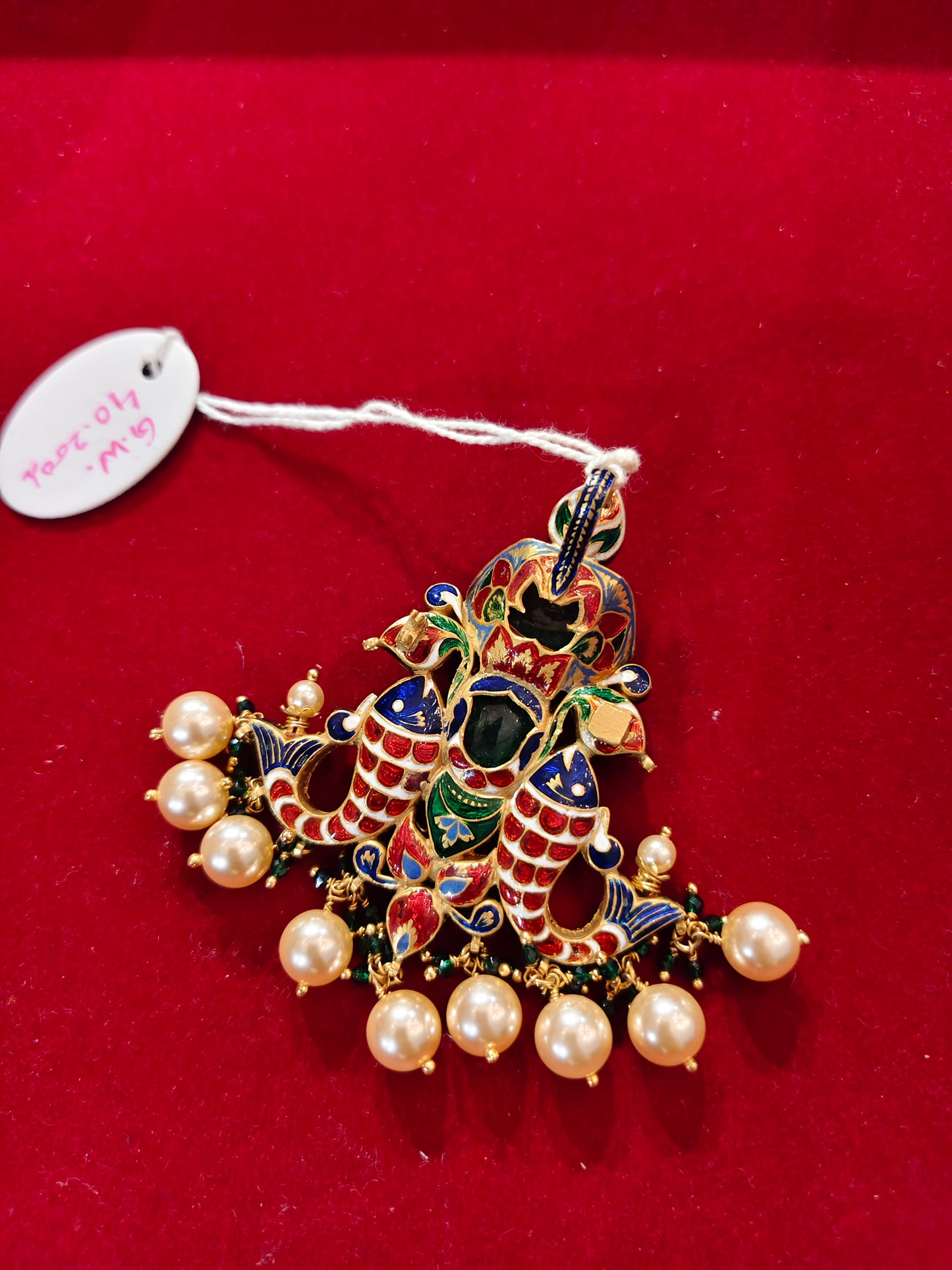 Mayura Meenakari Heirloom Pendant