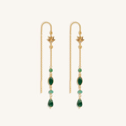 Lotus Jade Drop Earrings
