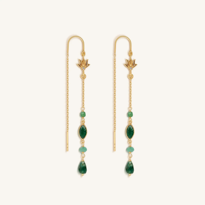 Lotus Jade Drop Earrings